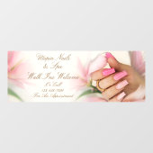 Customize Pink Floral Nail Salon Walk Ins Welcome Raamsticker (Vel)