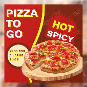 Customize Pizza By The Slice To Go Raamsticker (Vel 2)