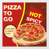 Customize Pizza By The Slice To Go Raamsticker (Vel)