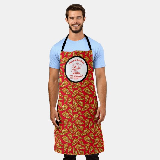 Customize Pizza Restaurant Detailed Pizza Chef  Schort (Gedragen)