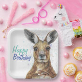 Customize Plate with Joe the Kangaroo Papieren Bordje (Feest)