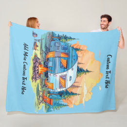 Customize Recreational Vehicle Camping Campfire Fleece Deken