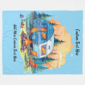 Customize Recreational Vehicle Camping Campfire Fleece Deken (Voorkant (Horizontaal))
