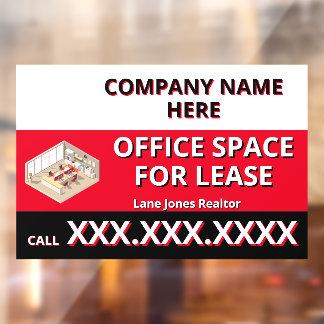 Customize Retail Space For Lease Company Logo Buil Raamsticker