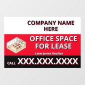 Customize Retail Space For Lease Company Logo Buil Raamsticker (Vel)