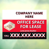 Customize Retail Space For Lease Company Logo Buil Raamsticker (Vel 3)