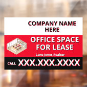 Customize Retail Space For Lease Company Logo Buil Raamsticker (Vel 2)