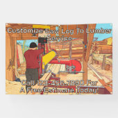 Customize Saw Log To Lumber Service Sign Banner (Horizontaal)