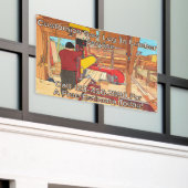 Customize Saw Log To Lumber Service Sign Banner (Buitenkant Gebouw)