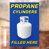 Customize Shop Logo Propane Cylinders Filled Here Raamsticker (Vel 2)