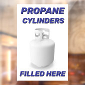 Customize Shop Logo Propane Cylinders Filled Here Raamsticker (Vel 2)