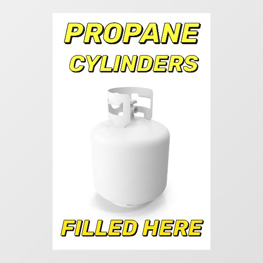 Customize Shop Logo Propane Cylinders Filled Here Raamsticker (Vel)