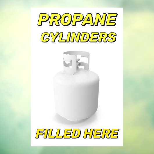 Customize Shop Logo Propane Cylinders Filled Here Raamsticker (Vel 3)
