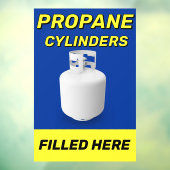 Customize Shop Logo Propane Cylinders Filled Here Raamsticker (Vel 3)