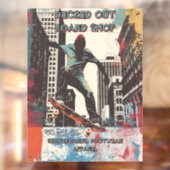 Customize Skateboard Shop Graphic Art Front Raamsticker (Vel 2)