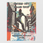Customize Skateboard Shop Graphic Art Front Raamsticker (Vel)