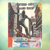 Customize Skateboard Shop Graphic Art Front  Raamsticker (Vel 3)