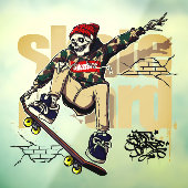 Customize Skateboard Shop Graphic Skull Skate Logo Raamsticker (Vel 3)