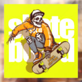 Customize Skateboard Shop Promo Skull Skater Logo Raamsticker (Vel 2)