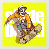 Customize Skateboard Shop Promo Skull Skater Logo Raamsticker (Vel)