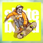 Customize Skateboard Shop Promo Skull Skater Logo Raamsticker (Vel 3)