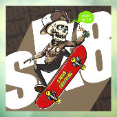 Customize Skateboard Shop Promotional Front Raamsticker (Vel 3)