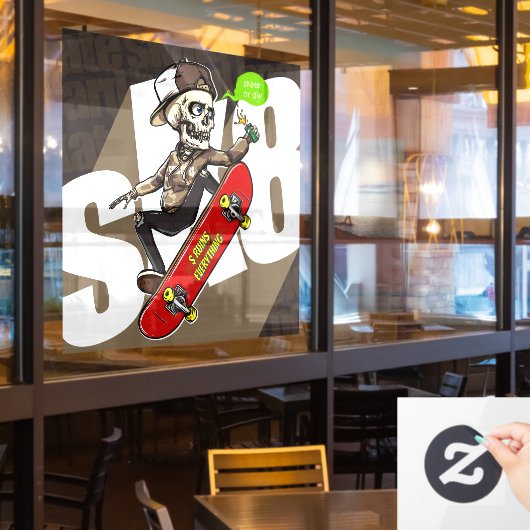 Customize Skateboard Shop Promotional Front Raamsticker (Restaurant Raam)
