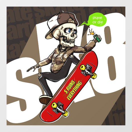 Customize Skateboard Shop Promotional Front Raamsticker (Vel)