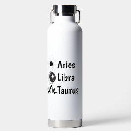 Customize Sun Moon Rising Zodiac Astrology Whimsy Waterfles