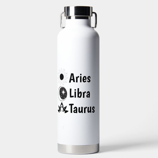 Customize Sun Moon Rising Zodiac Astrology Whimsy Waterfles (Voorkant)