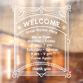 Customize Sunrise Restaurant Cafe Shop Open Hour 2 Raamsticker (Vel 2)