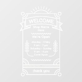 Customize Sunrise Restaurant Cafe Shop Open Hours Raamsticker