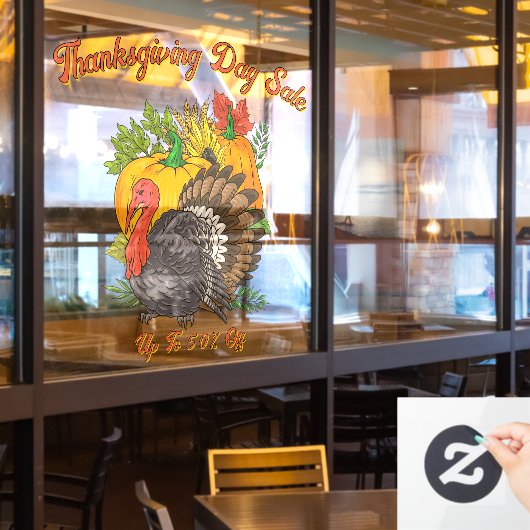 Customize Thanksgiving Day Sale Fall Harvest  Raamsticker (Restaurant Raam)
