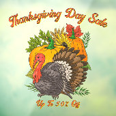Customize Thanksgiving Day Sale Fall Harvest  Raamsticker (Vel 3)