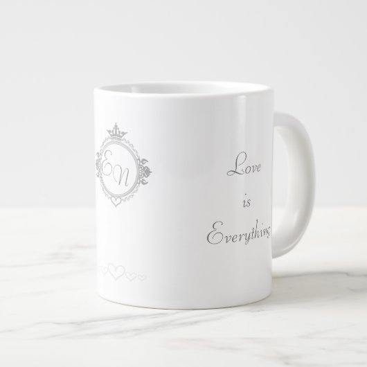 Customize the names, initials and phrase Love Coff Grote Koffiekop (Voorkant rechts)