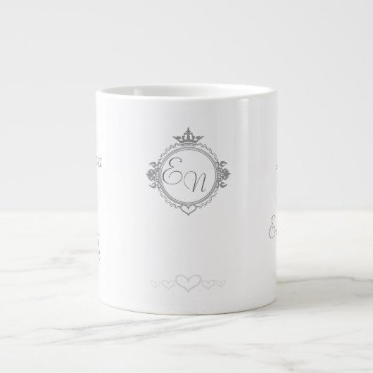 Customize the names, initials and phrase Love Coff Grote Koffiekop (Voorkant)