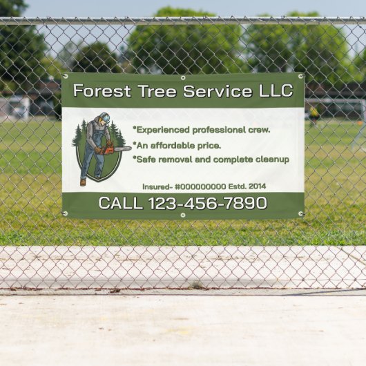 Customize Tree Service Man With Chainsaw Business Spandoek (Insitu)