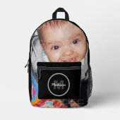 Customize Uw foto monogram naam initiaal Zwart Bedrukte Rugzak (Voorkant)