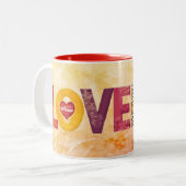 Customize Valentines Day How Do I Love Thee Mug Tweekleurige Koffiemok (Voorkant links)