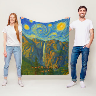 Customize van Gogh Yosemite Valley Family Vacation Fleece Deken