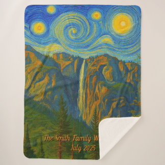 Customize van Gogh Yosemite Valley Family Vacation Sherpa Deken