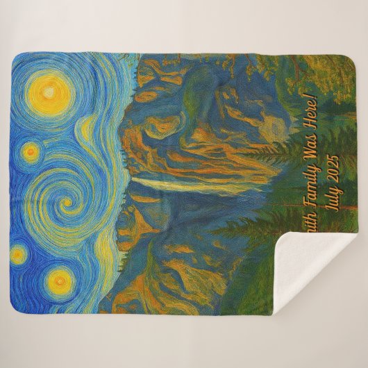 Customize van Gogh Yosemite Valley Family Vacation Sherpa Deken (Voorkant (horizontaal))