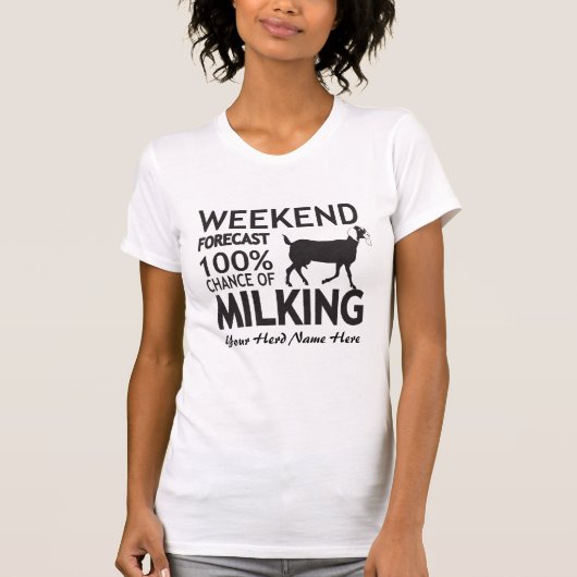 CUSTOMIZE Weekend Forecast Milling Nubian Goat T-shirt (Voorkant)