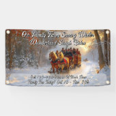 Customize Winter Wonderland Snow Sleigh Ride Promo Spandoek (Horizontaal)