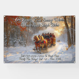 Customize Winter Wonderland Snow Sleigh Ride Promo Spandoek