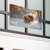 Customize Winter Wonderland Snow Sleigh Ride Promo Spandoek (Buitenkant Gebouw)