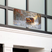 Customize Winter Wonderland Snow Sleigh Ride Promo Spandoek (Buitenkant Gebouw)