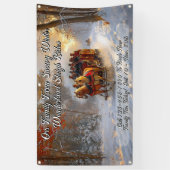 Customize Winter Wonderland Snow Sleigh Ride Promo Spandoek (Verticaal)