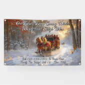 Customize Winter Wonderland Snow Sleigh Ride Promo Spandoek (Horizontaal)