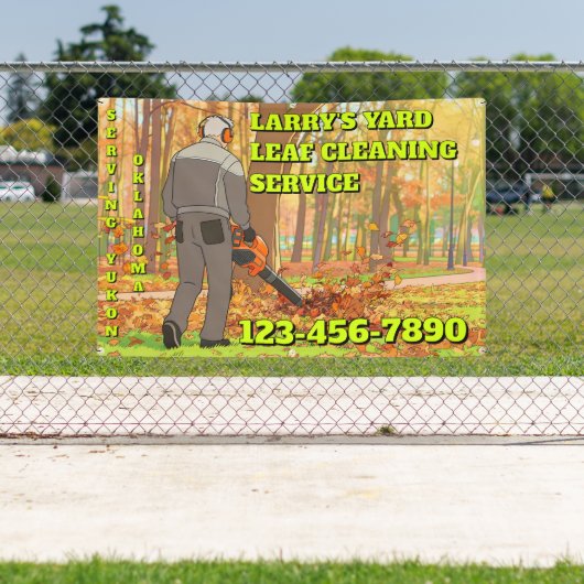Customize Yard Leaf Clean Up Business Promotional Spandoek (Insitu)
